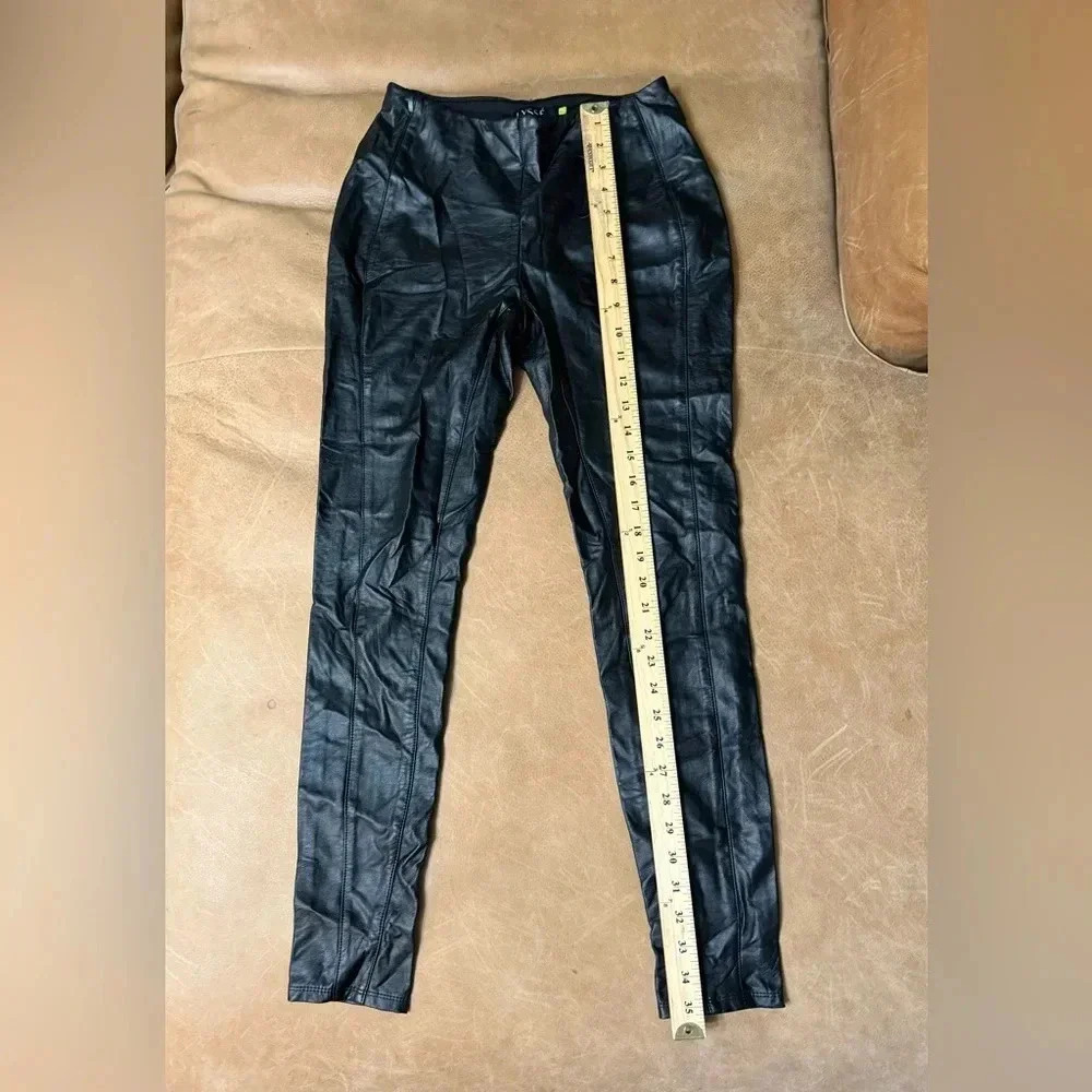 Lysse Women's Black Vegan Faux Leather Skinny Leggings Pants Size Small - Picture 3 of 8